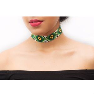 Handmade beaded choker.